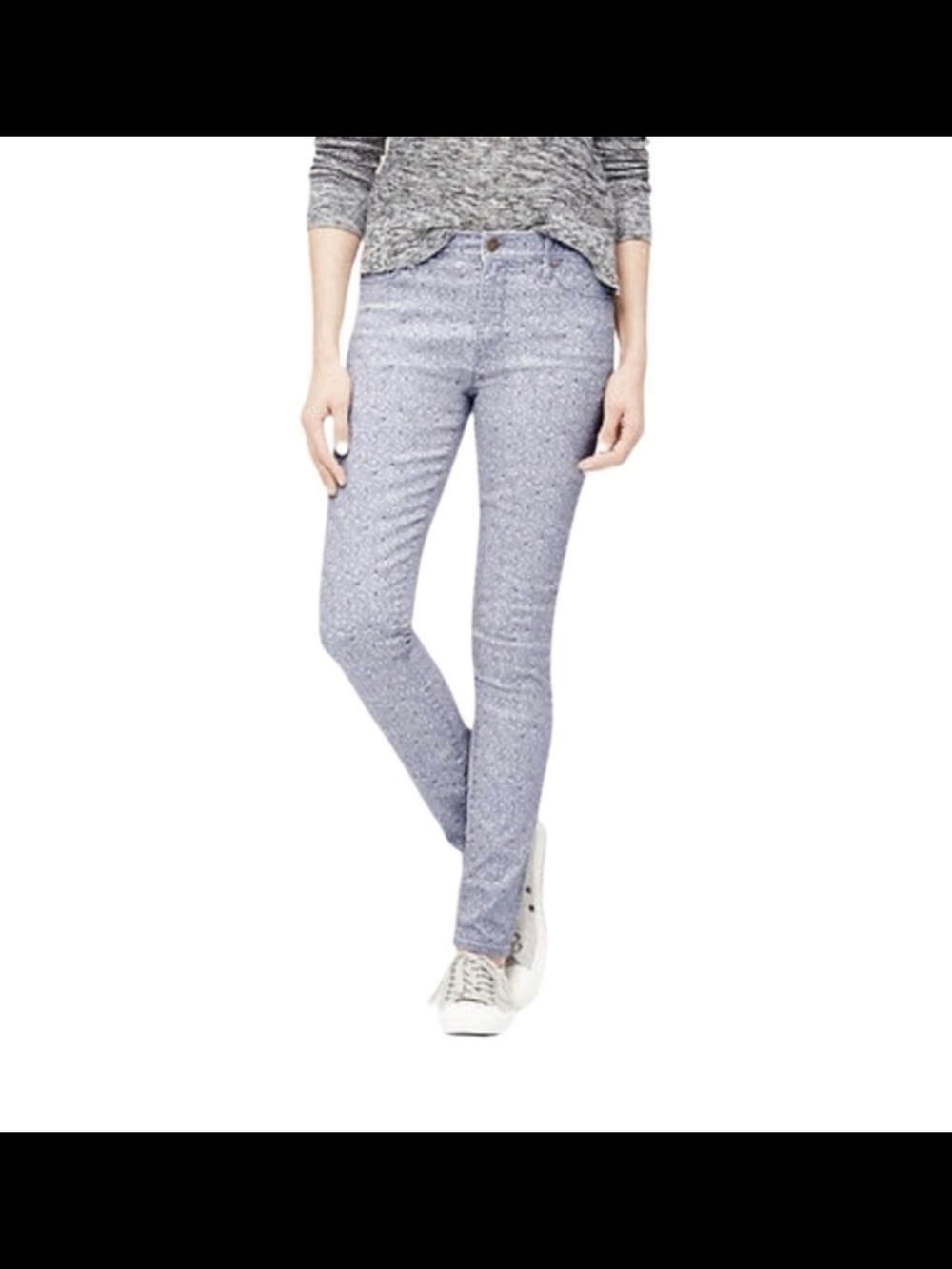 LOFT Modern Skinny Ankle Periwinkle Floral, Light Blue, 27/4
